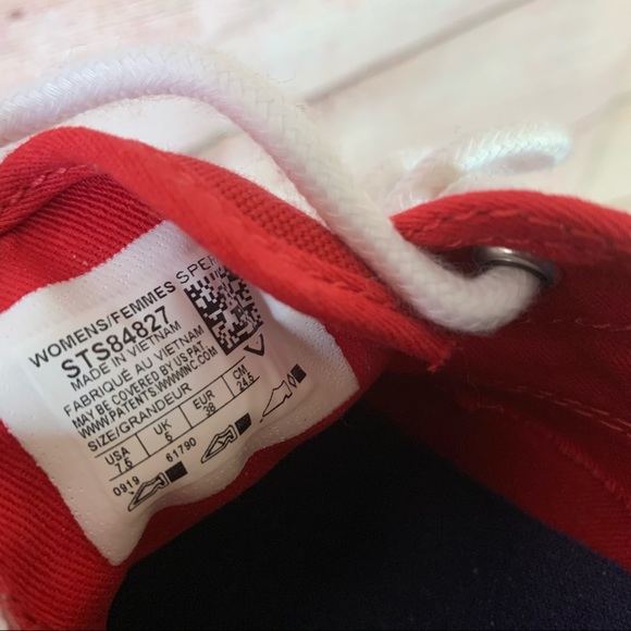 Sperry Red Canvas Top Sider Sneakers Size 7.5 - Picture 6 of 8